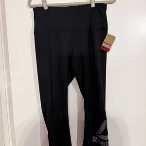 Reebok Charcoal Black Leggings - Women's Large